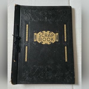 Vintage Black Scrapbook With A Gold Embossed Title (No. 951, 1950s)
